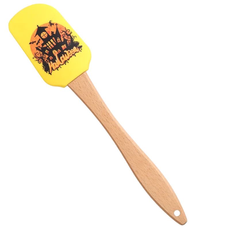 Silicone Baking Spatula Halloween Design | 5-Piece Set with Wooden Handles | Heat Resistant Non-Stick Scraper Tool 10