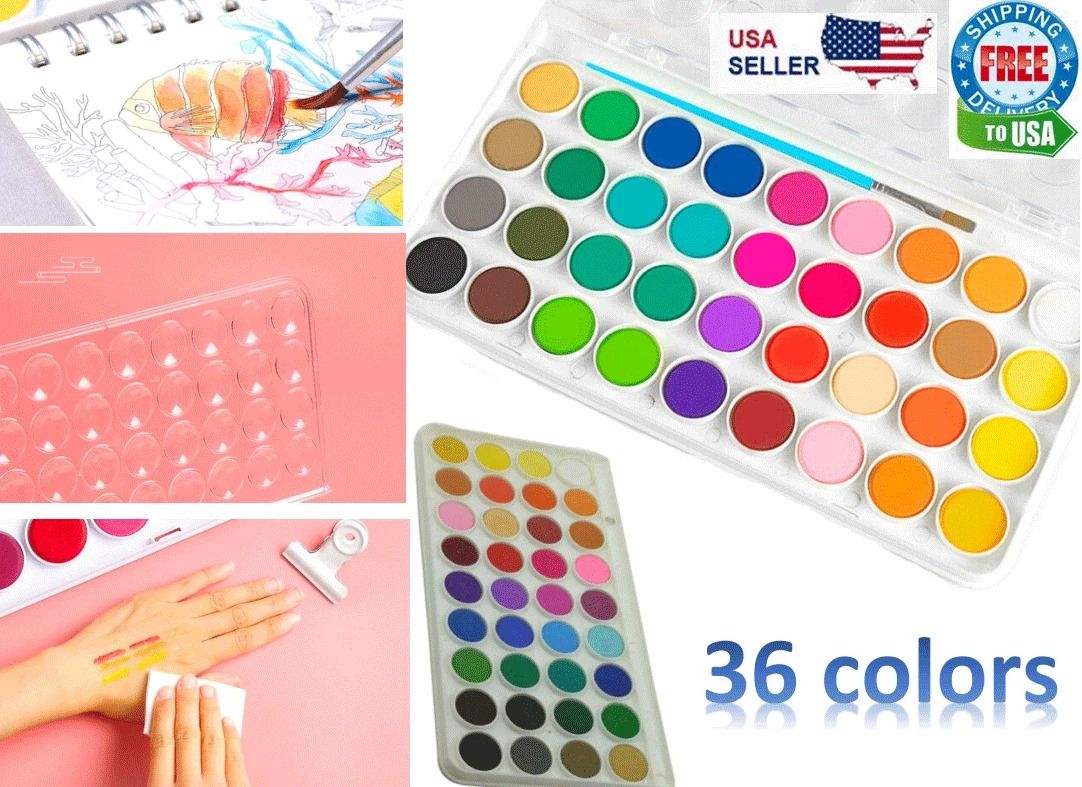 Watercolour Paint Set 36 Colours | 10 Artist Brushes Included | Portable Kit for Beginners & Professionals Alike 7