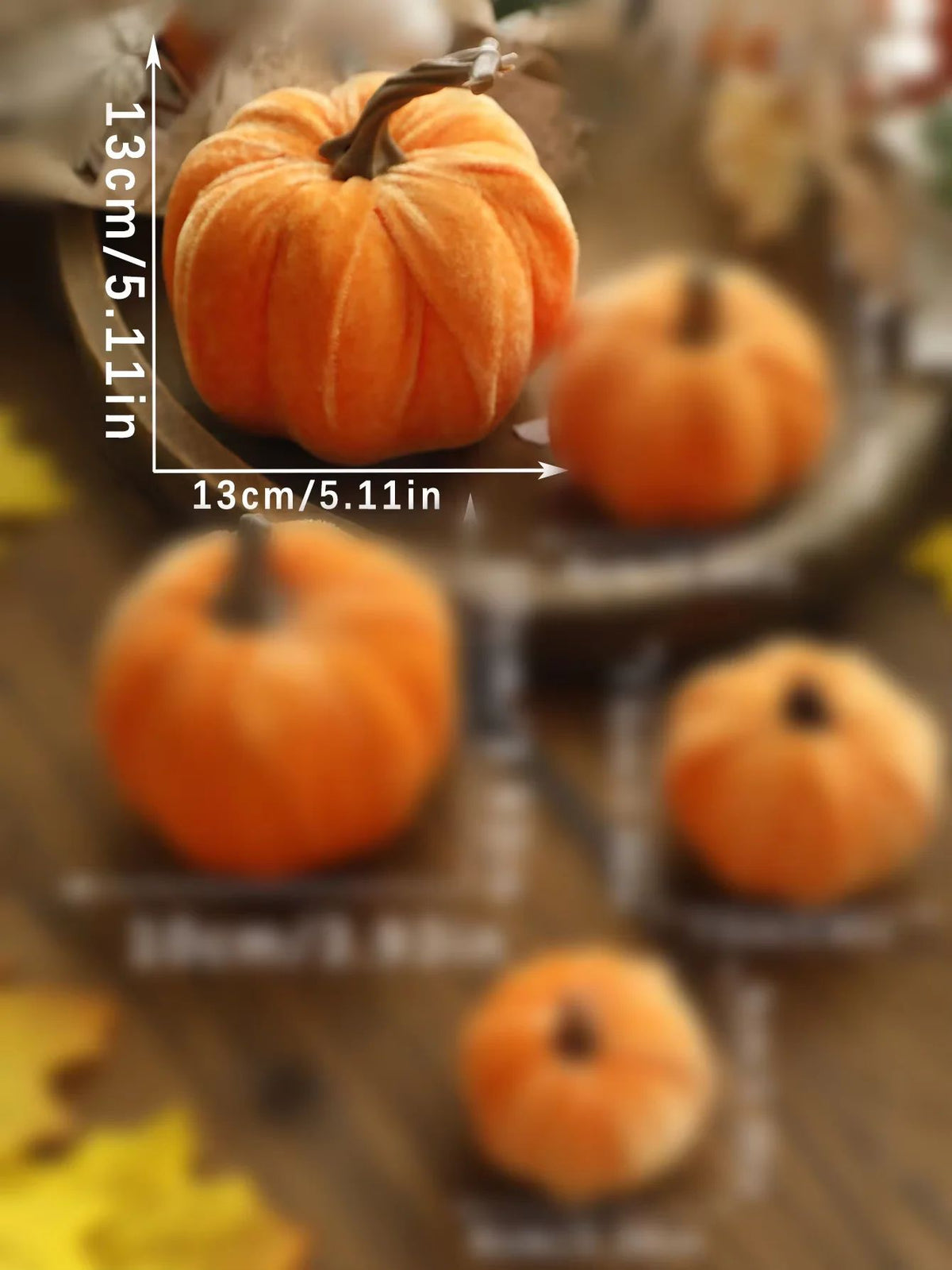 Velvet Artificial Pumpkin Autumn Décor | Plush Textured Shell with Decorative Stem | Reusable Foam-Filled Design 9