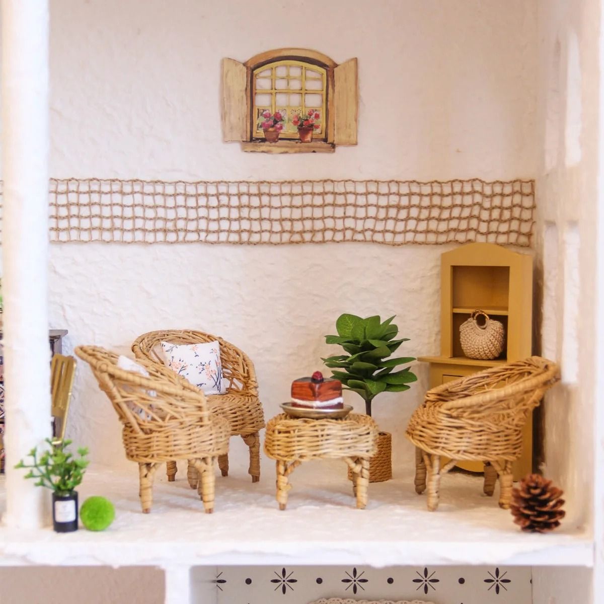 1:12 Miniature Dollhouse Furniture Set | Mixed Wood, Metal & Resin | Realistic Room Décor for Collectors & Displays 2