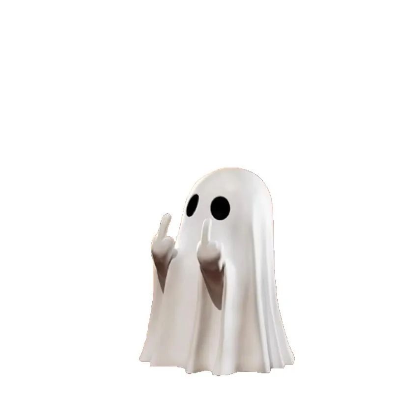 Ghost Figurine Halloween Decor | Cheeky Middle Finger Design | Reusable Statement Piece for Halloween Parties and Gifts 5