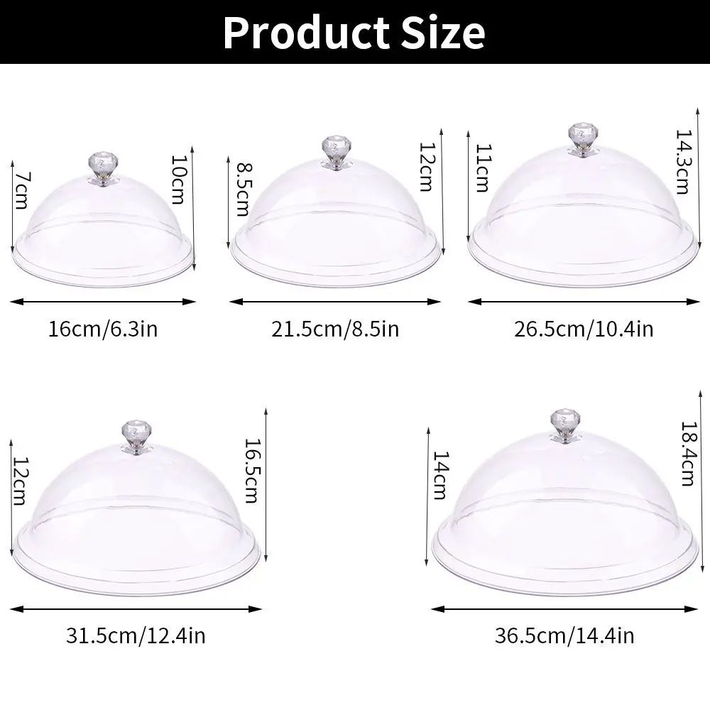 Acrylic Cake Stand with Cover | Tempered Dustproof Dome Lid | Keeps Cakes, Pastries & Fruit Fresh for Table Display 5