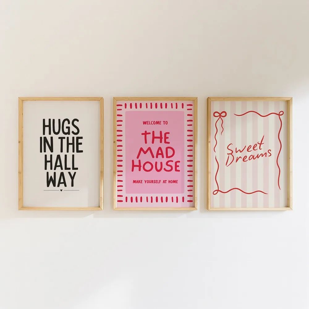 Quote Canvas Wall Art Set | Unframed Typography Prints, Multi-Piece | Bold Colourful Fade-Resistant Modern Décor 2