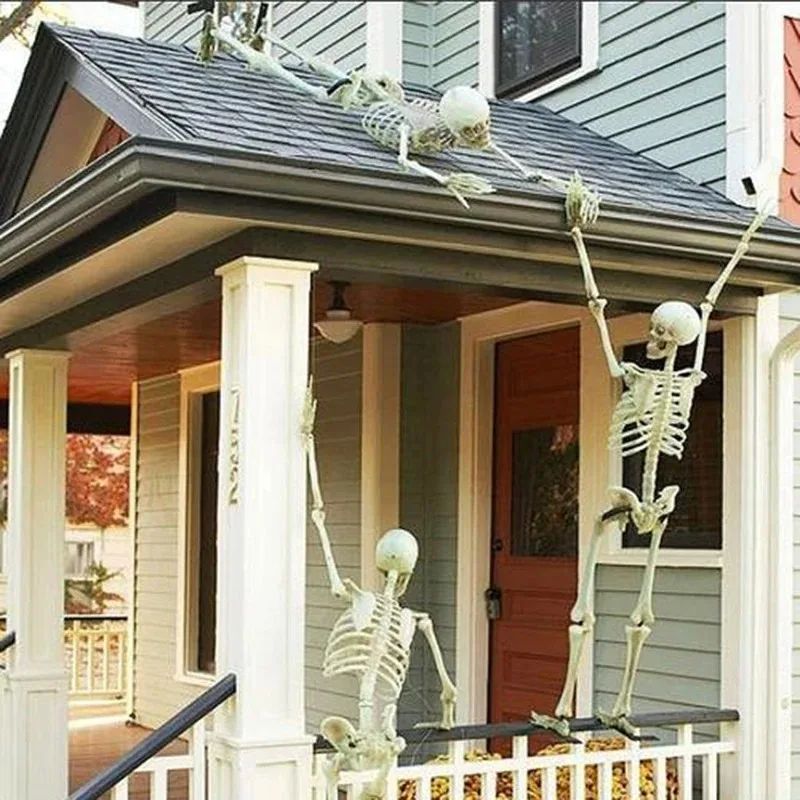Life-Size Posable Skeleton Halloween Decoration | Full-Body Bendable Joints | Lightweight Plastic Bone Prop for Indoor & Outdoor 4