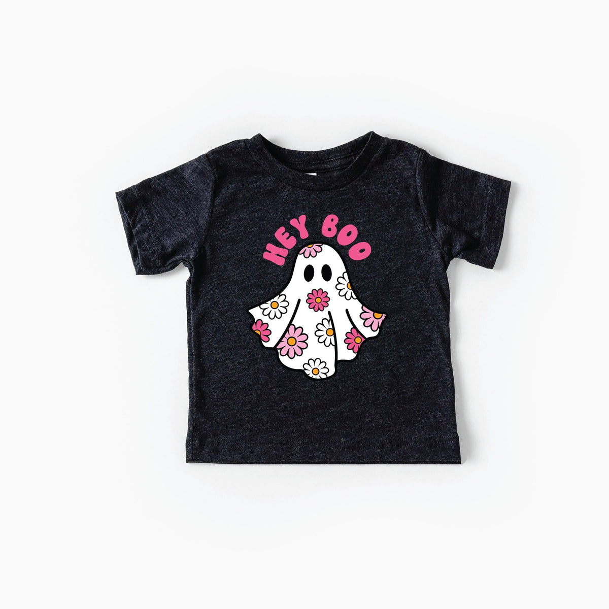 Women's Ghost Shirt Floral Print Graphic Breathable with Hey Boo Lettering 3