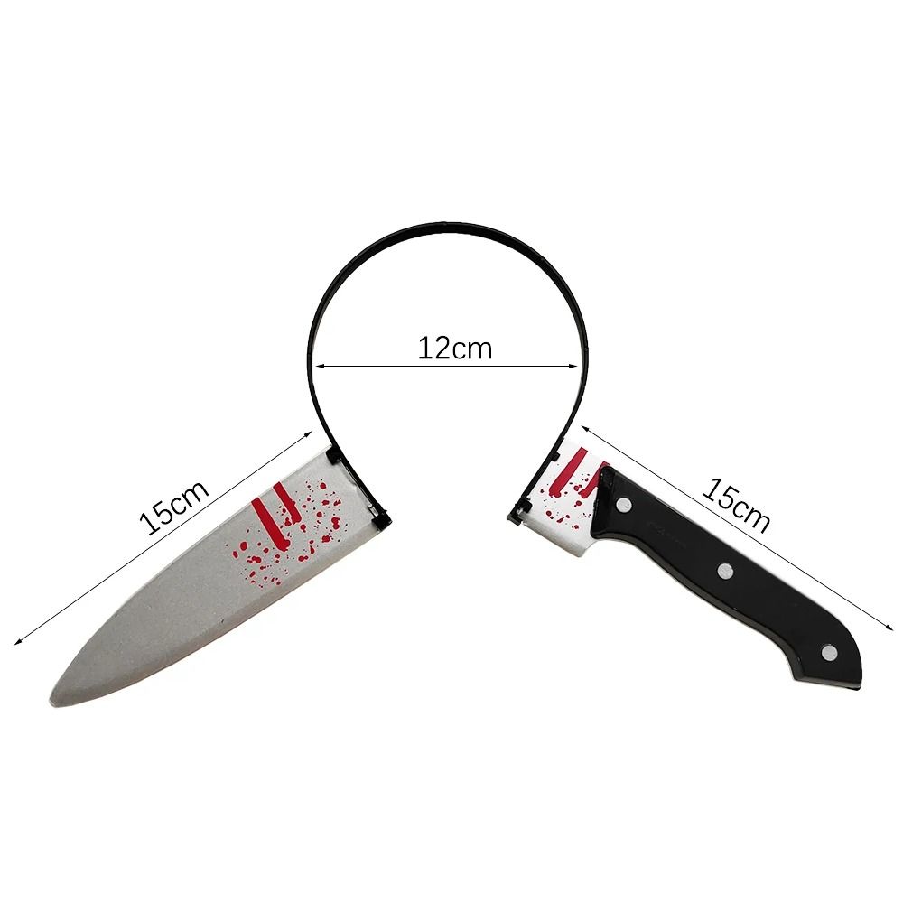 Horror Weapon Headband Halloween Costume Prop | Two-Piece Blade-Through-Head Illusion | Lightweight ABS Plastic, Tool-Free 11