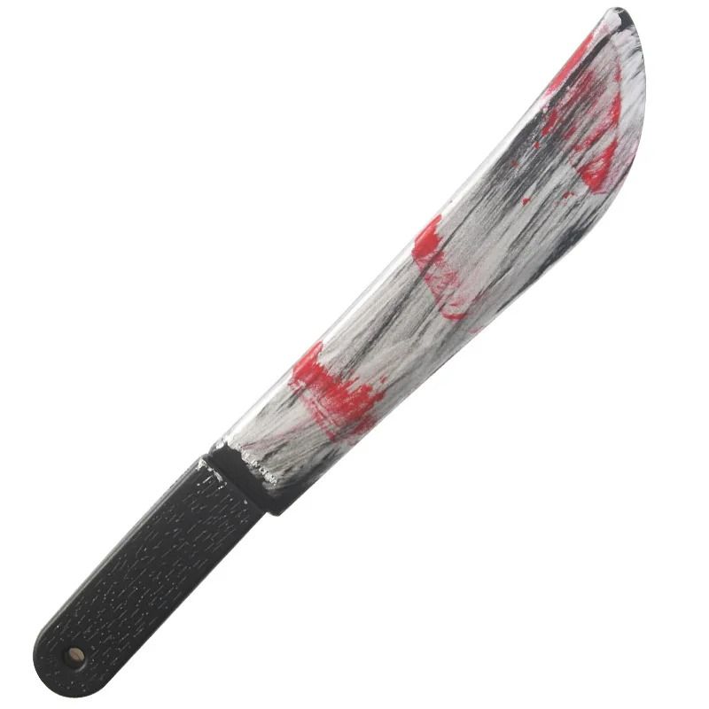 Fake Bloody Knife Prop Halloween Costume Accessory | Blunt Safe Plastic Blade with Blood Splatter Effect | Lightweight Horror Prop 8