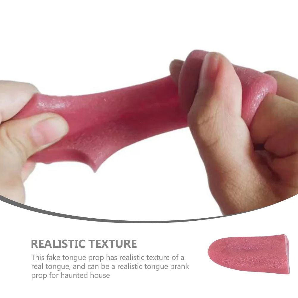 Fake Tongue Prop Halloween Costume Trick Toy | Stretchy Shape-Memory TPR Material | Washable Reusable Magic Prank Prop 5