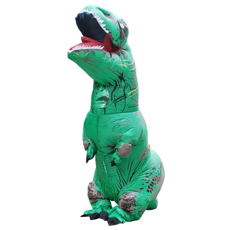 Inflatable T-Rex Dinosaur Costume for Halloween | Fan-Powered Design with Gloves Included | Lightweight Polyester 8