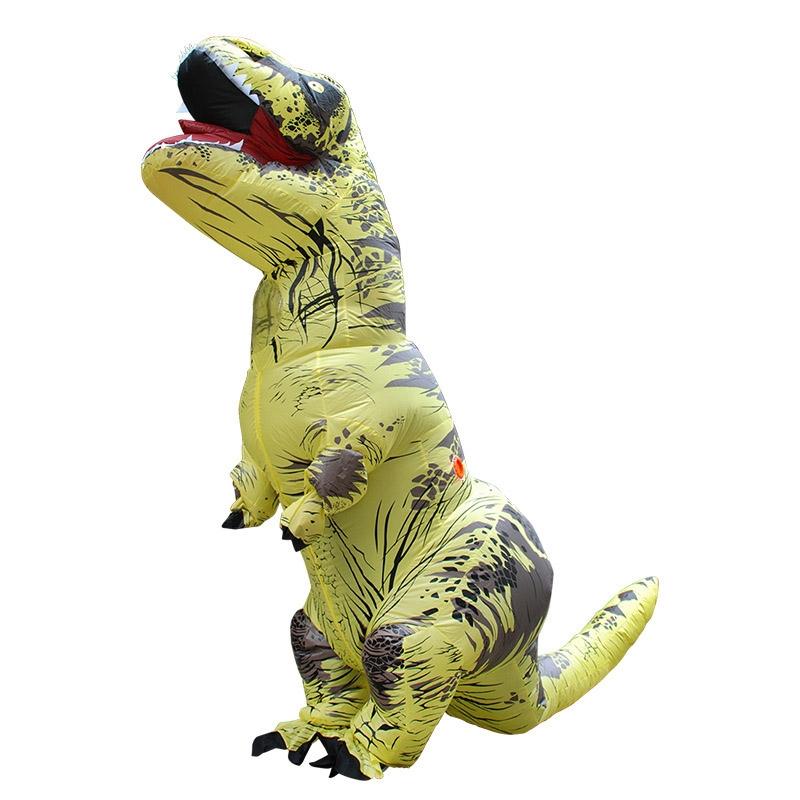Inflatable T-Rex Dinosaur Costume for Halloween | Fan-Powered Design with Gloves Included | Lightweight Polyester 10