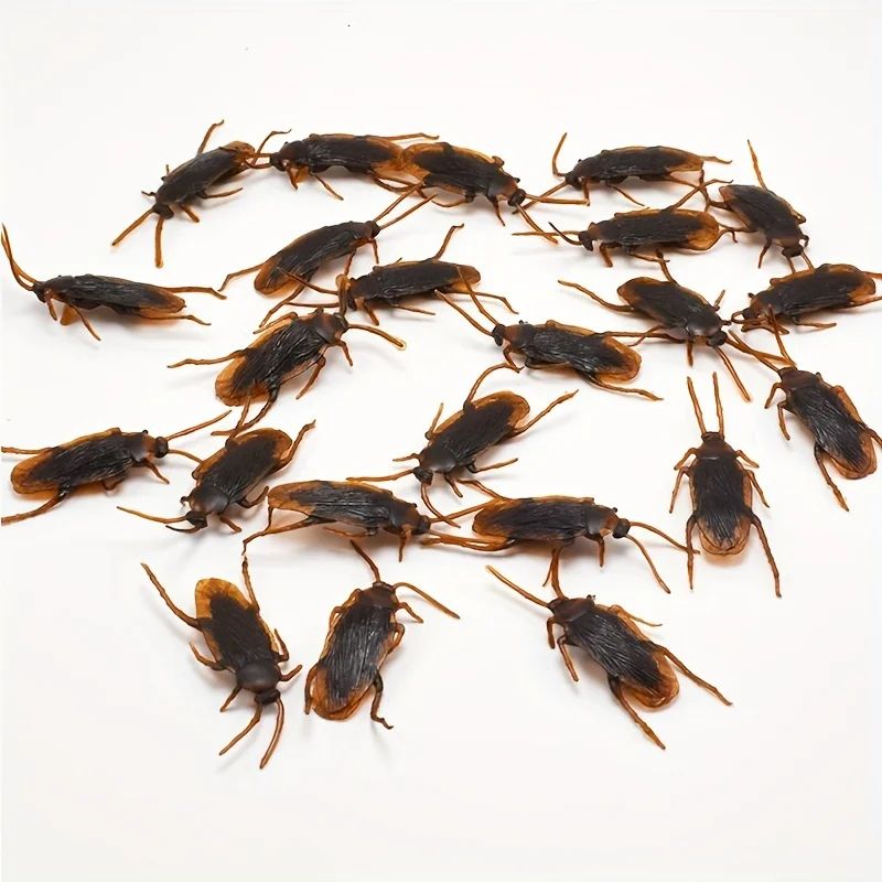 Fake Cockroach Prank Toys for Halloween & Party Pranks | 50-Piece Set, Lifelike Detail | Reusable Novelty Bugs 5