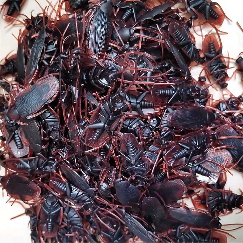 Fake Cockroach Prank Toys for Halloween & Party Pranks | 50-Piece Set, Lifelike Detail | Reusable Novelty Bugs 6
