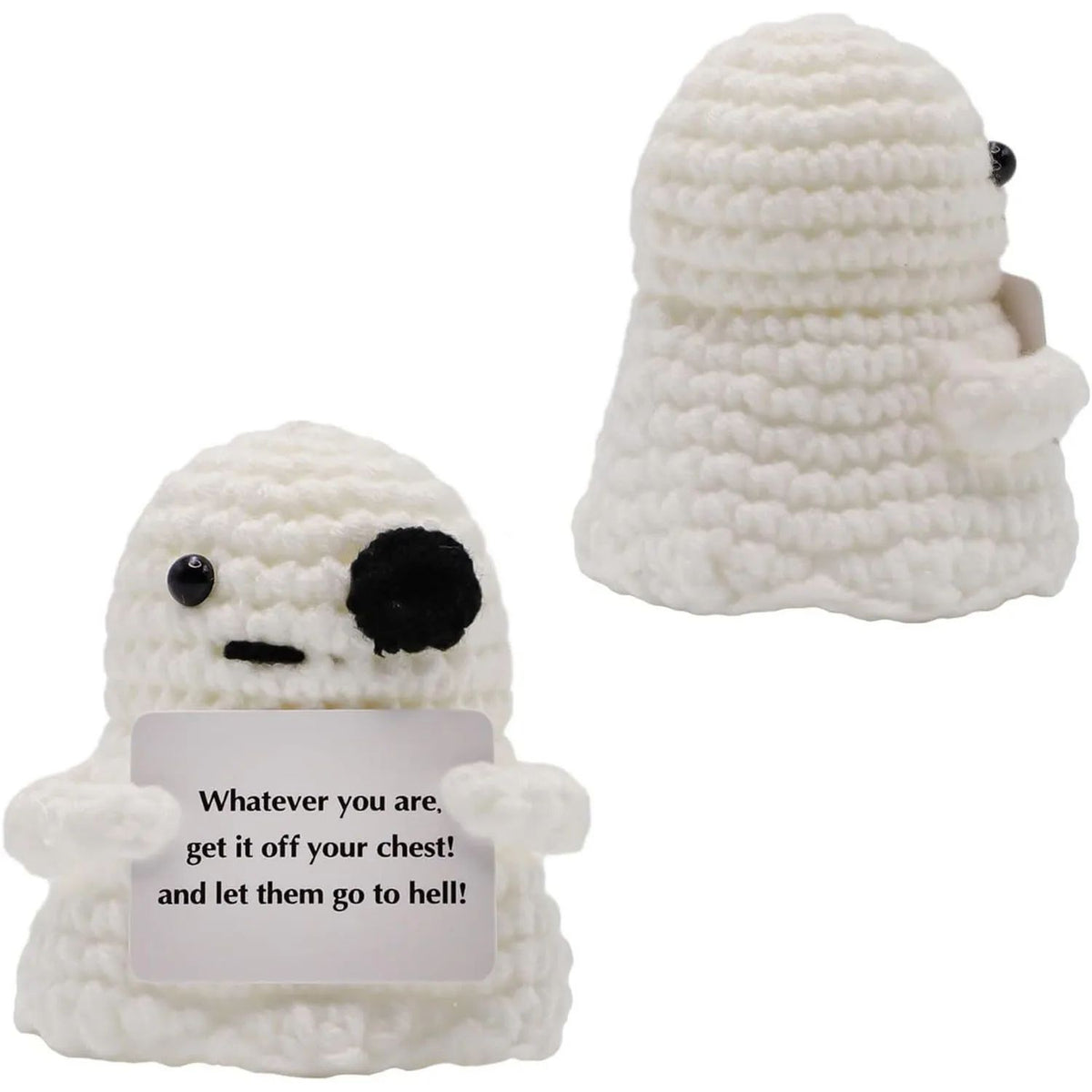 Crochet Bat Doll Halloween Decor | Includes Encouragement Card | Knitted Design for Desk, Shelf or Room Display 7