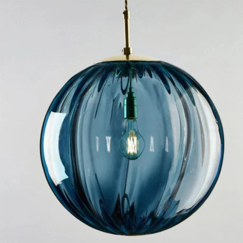 Glass Ball Chandelier, Blown Glass Spheres, 15 cm or 20 cm | Burgundy, Smoke Grey, Brown, Blue | 1.8 m Drop, Postmodern Style 10