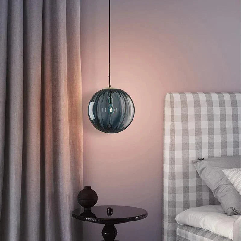 Glass Ball Chandelier, Blown Glass Spheres, 15 cm or 20 cm | Burgundy, Smoke Grey, Brown, Blue | 1.8 m Drop, Postmodern Style 3