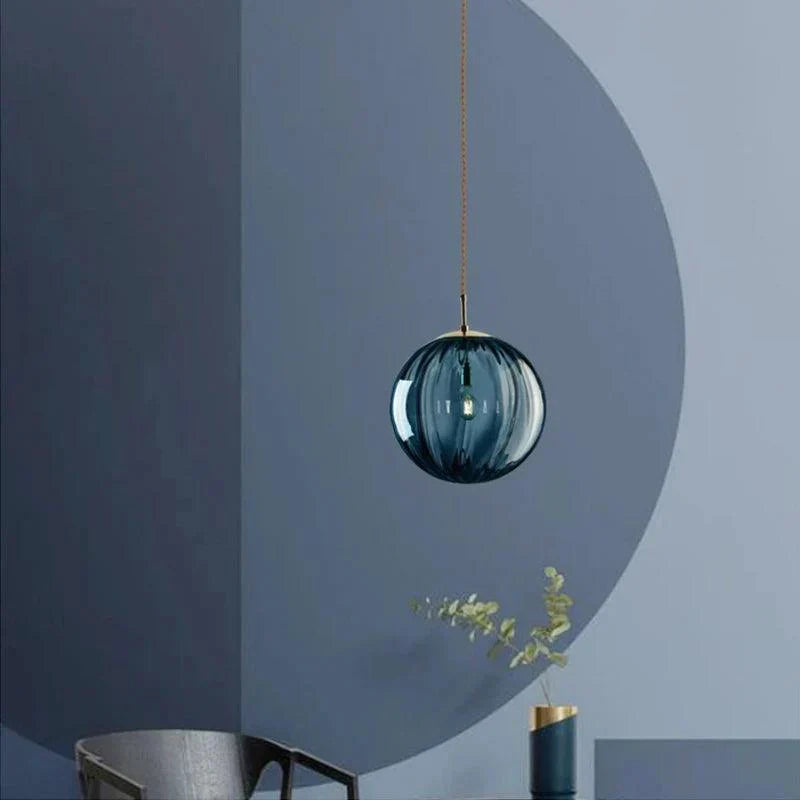 Glass Ball Chandelier, Blown Glass Spheres, 15 cm or 20 cm | Burgundy, Smoke Grey, Brown, Blue | 1.8 m Drop, Postmodern Style 6