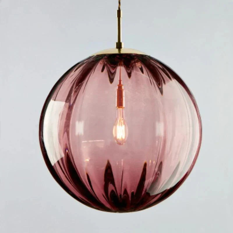 Glass Ball Chandelier, Blown Glass Spheres, 15 cm or 20 cm | Burgundy, Smoke Grey, Brown, Blue | 1.8 m Drop, Postmodern Style 7