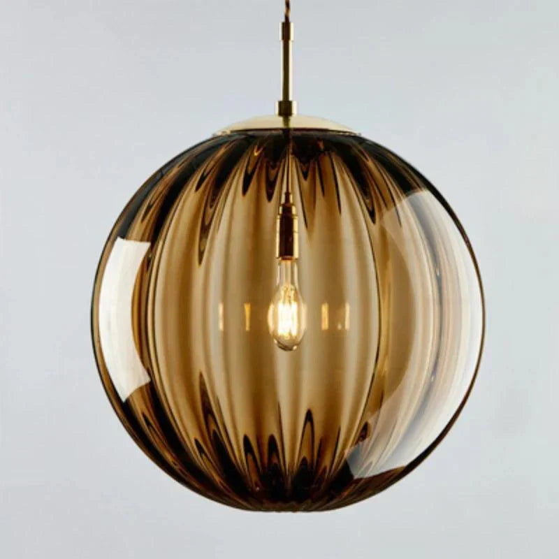 Glass Ball Chandelier, Blown Glass Spheres, 15 cm or 20 cm | Burgundy, Smoke Grey, Brown, Blue | 1.8 m Drop, Postmodern Style 8