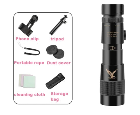 Monocular Telescope | Zoom Barrel With Tripod And Clamp