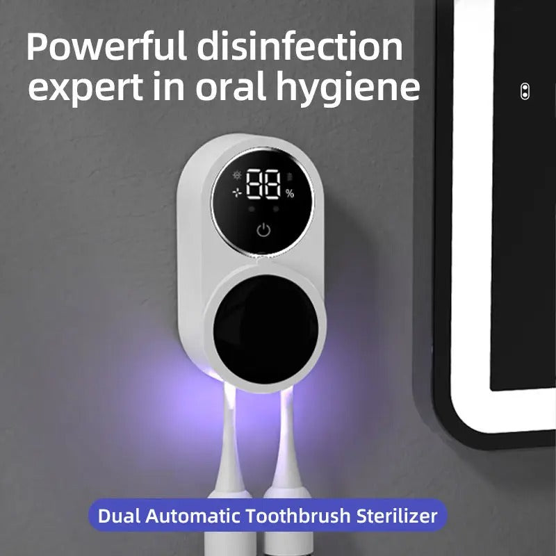 UV Toothbrush Sterilizer & Holder | Sensor-Activated UV-C Disinfection | 1800mAh Battery with 24/7 Auto Cleaning Cycle 2