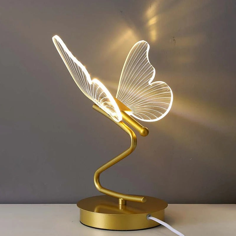 LED Butterfly Table Lamp Metal & Glass | Adjustable Brightness, USB Rechargeable | Modern Accent Light for Living Room, Bedroom 2