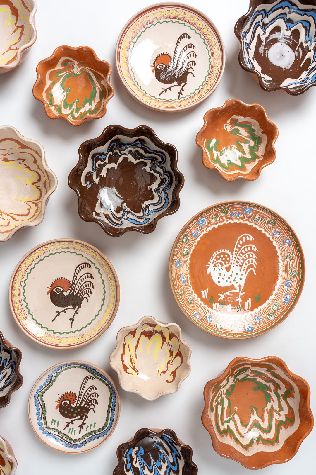 Marbled Ceramic Bowl Handmade | Frill Edge Design, Hand Painted Glaze | Food Safe, Ideal for Snacks, Dips and Gifts 15
