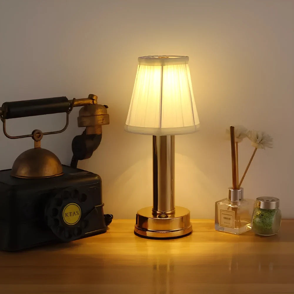 Rechargeable Table Lamp Fabric & Aluminium | Touch Control with 3 Brightness Levels | Cordless Up to 12 Hours Light 4