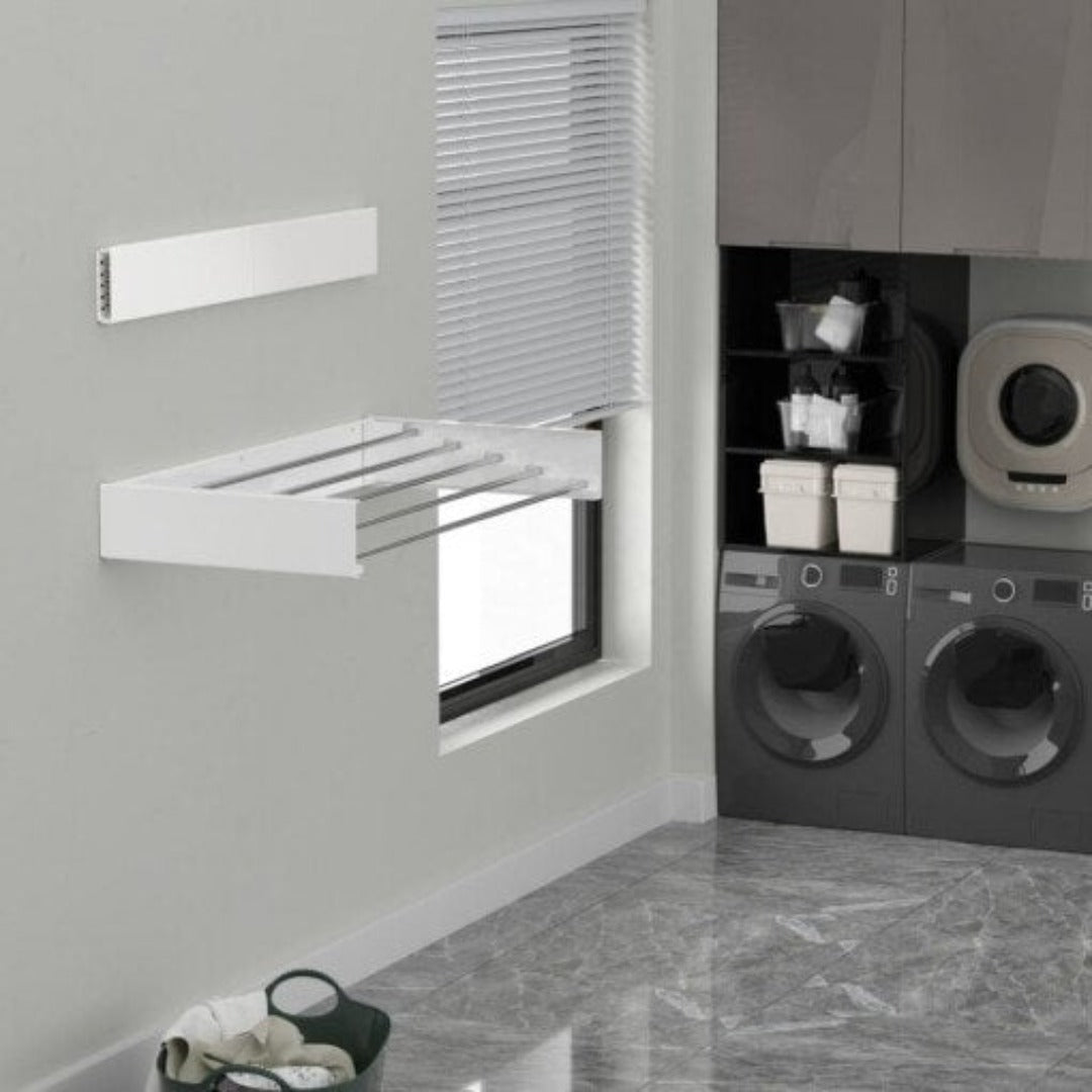 Foldable Wall-Mounted Drying Rack Stainless Steel | 5-Bar Folding Design | Space-Saving Laundry Drying Solution 6