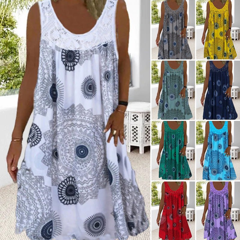 Sunset Waves | Women's Sleeveless Beach Dress with Lightweight Fabric - Relaxed Fit for Summer Comfort 6