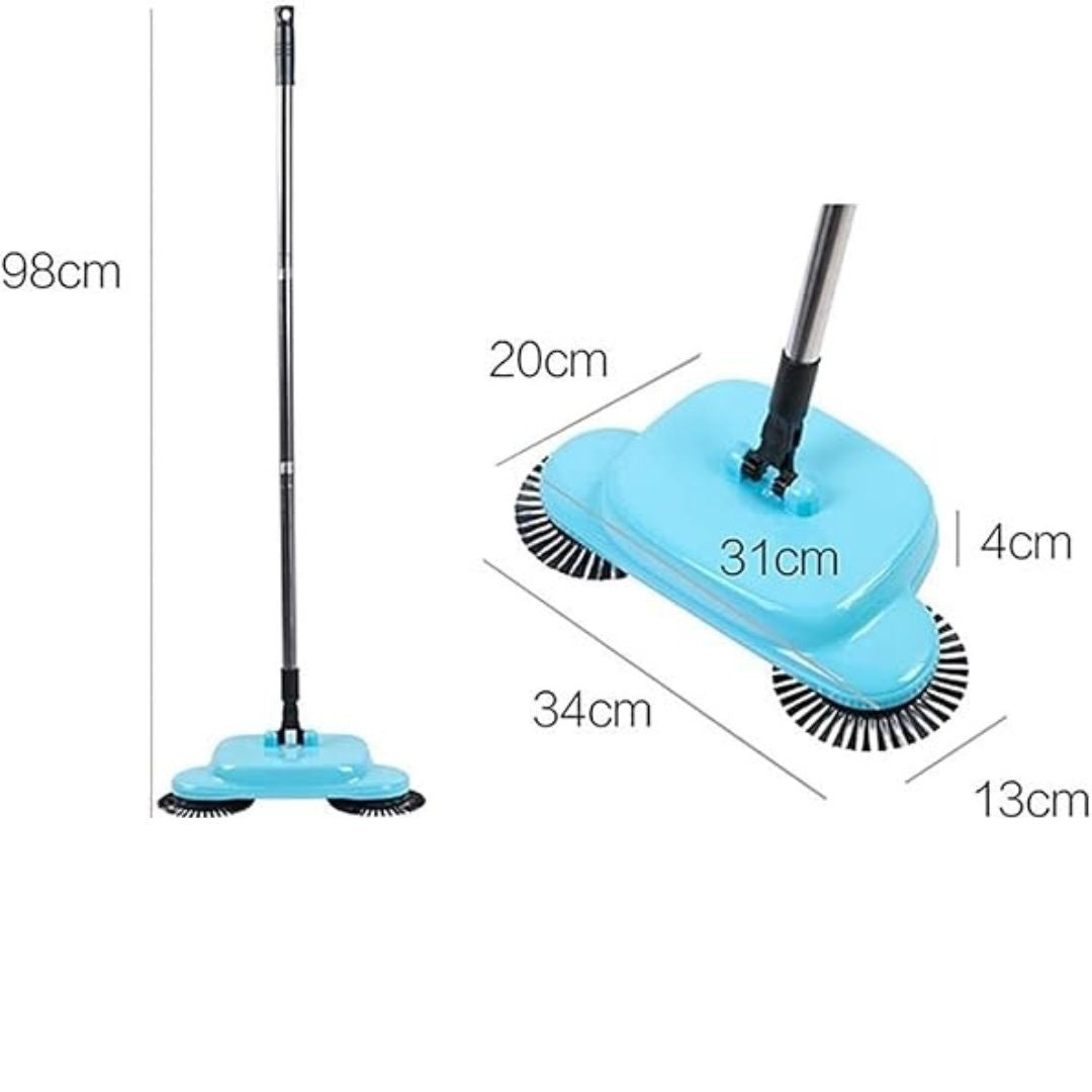 2-in-1 Vacuum Broom Stainless Steel | Cordless, No Battery, 360° Rotating Side Brushes | Works on Tile, Wood, Laminate, Carpets 9