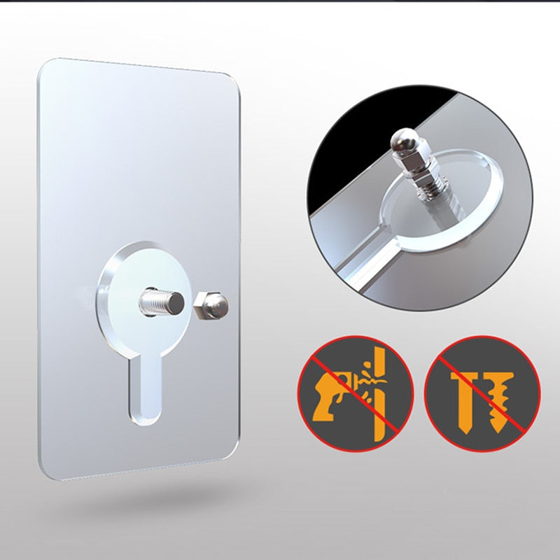 10pcs Heavy Duty Punch-Free Transparent Sticky Hanger - Image 10