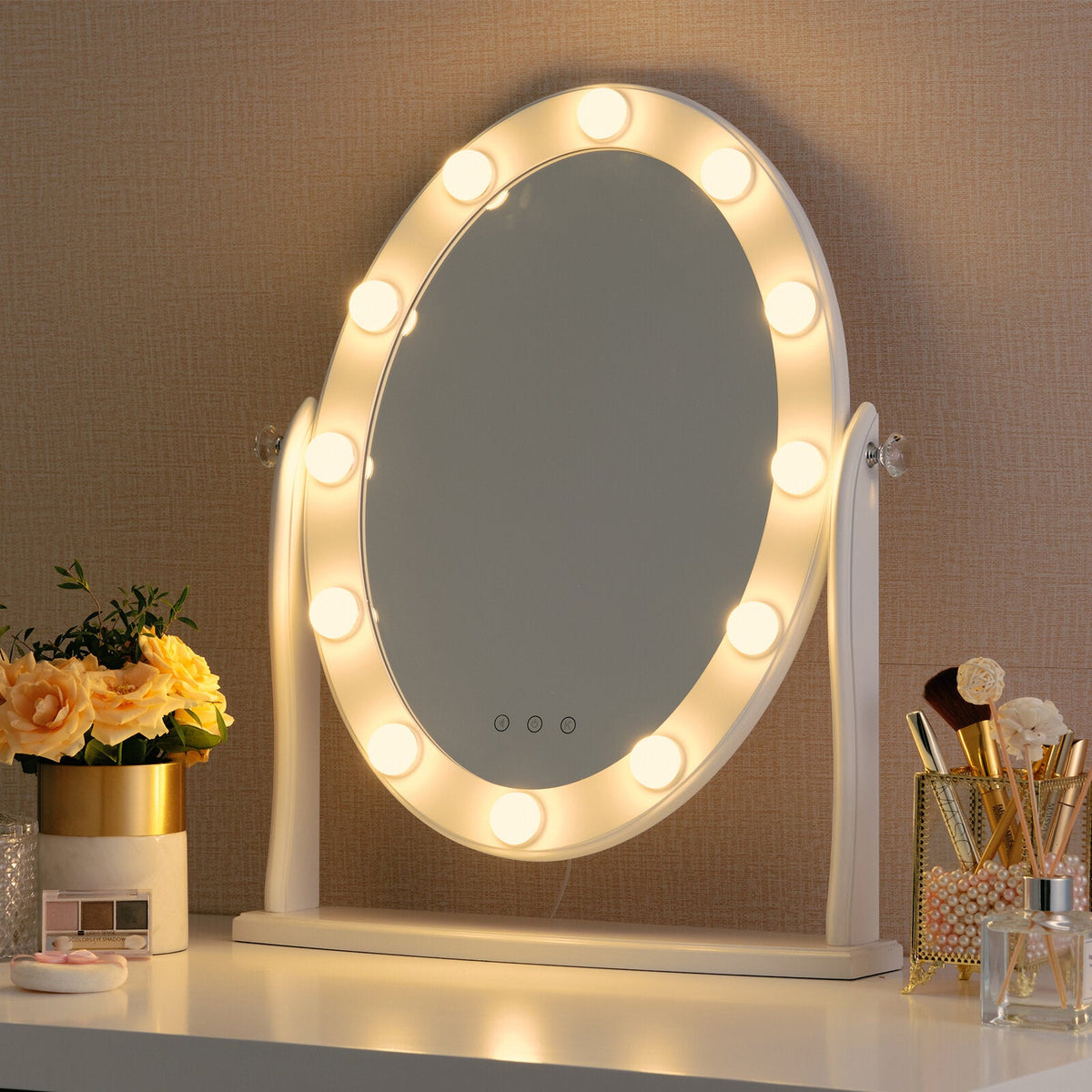 LED Mirror Lights, 4 to 14 Bulbs | Dimmable, 3 Colour Modes | USB Powered, Stick-On Fit, Memory Recall Function 4