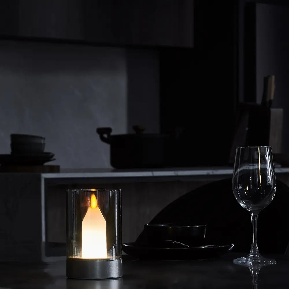 Flameless LED Candle Lamp 8.6 x 13 cm | Warm White Flicker, Hand Gesture Control | USB Rechargeable, No Flame or Smoke 7