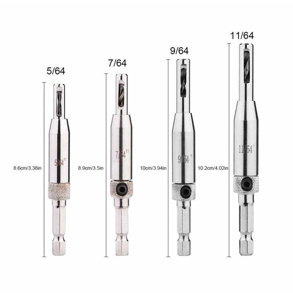 Self-Centering Hinge Drill Bits | Conical Tip Stops Off-Centre Holes & Bit Damage | Pilot Hole Guide for Hinges 6