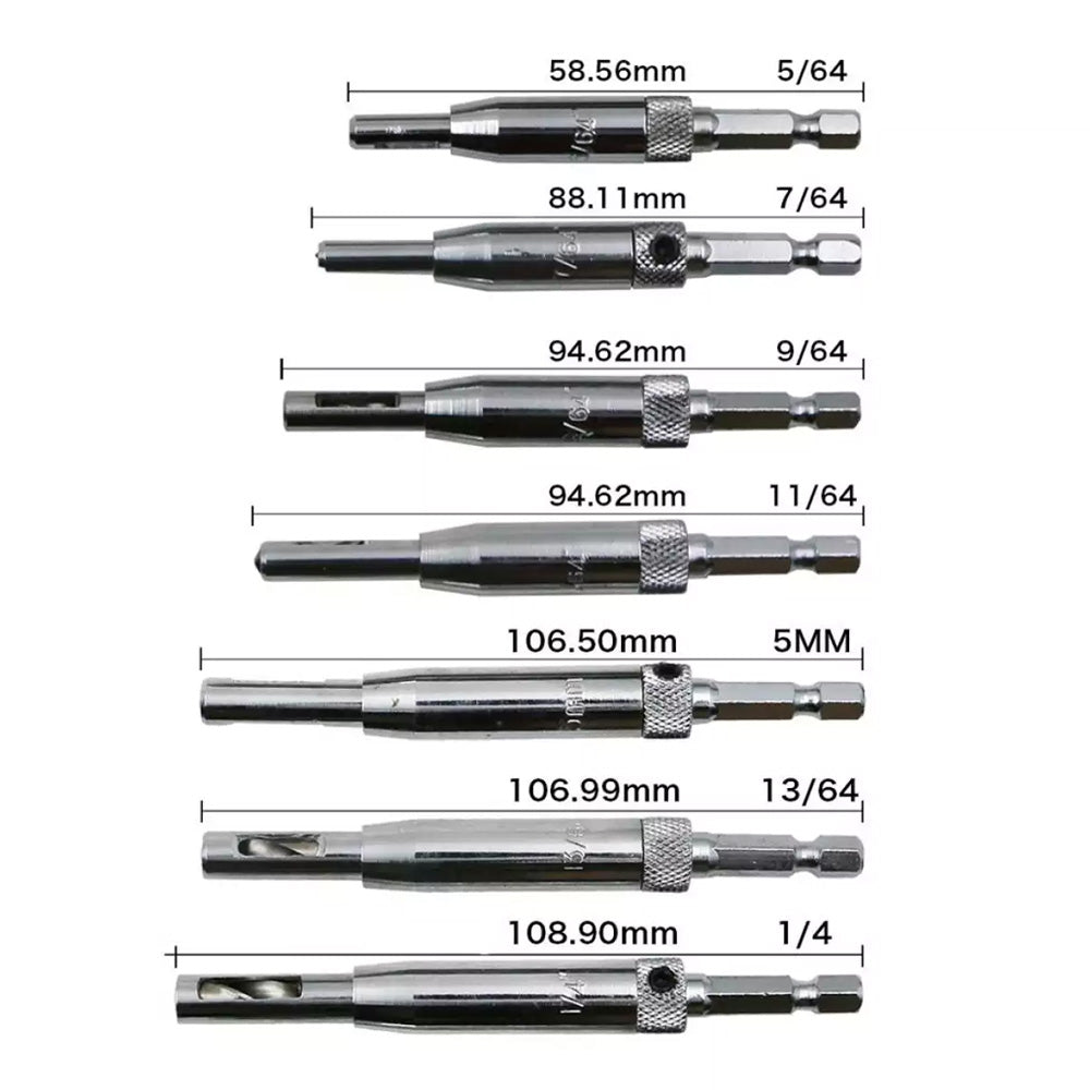 Self-Centering Hinge Drill Bits | Conical Tip Stops Off-Centre Holes & Bit Damage | Pilot Hole Guide for Hinges 7