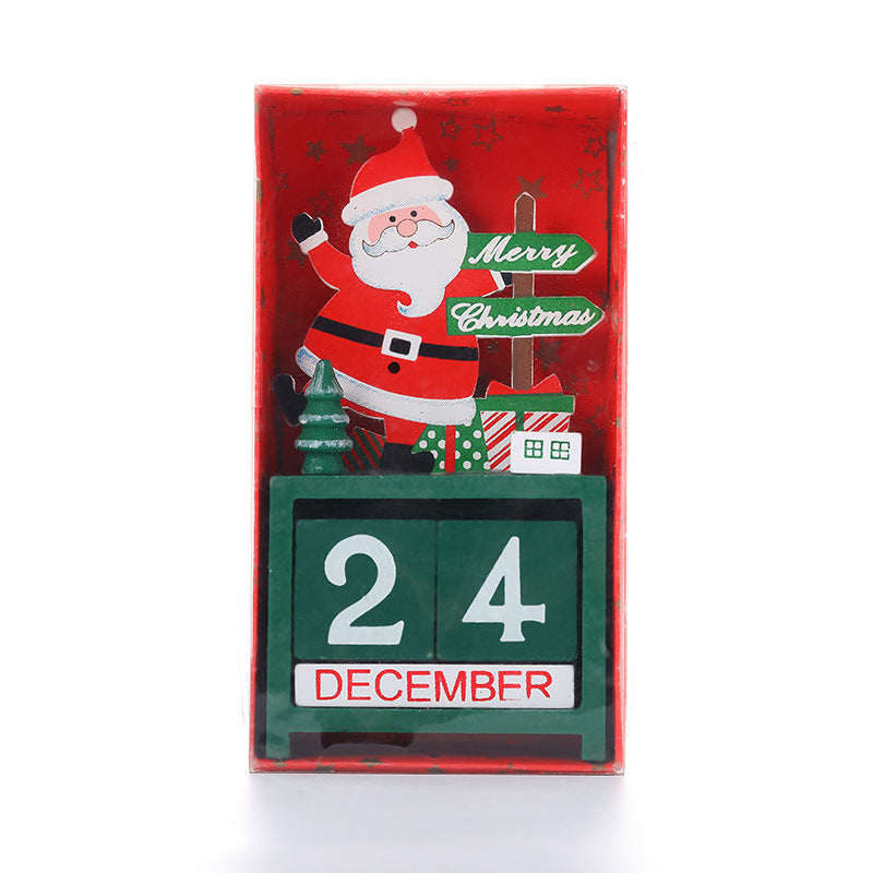 Wooden Christmas Countdown Calendar | Numbered Dates with Carved Figure Design | Eco-Friendly Reusable Wood Decoration 14