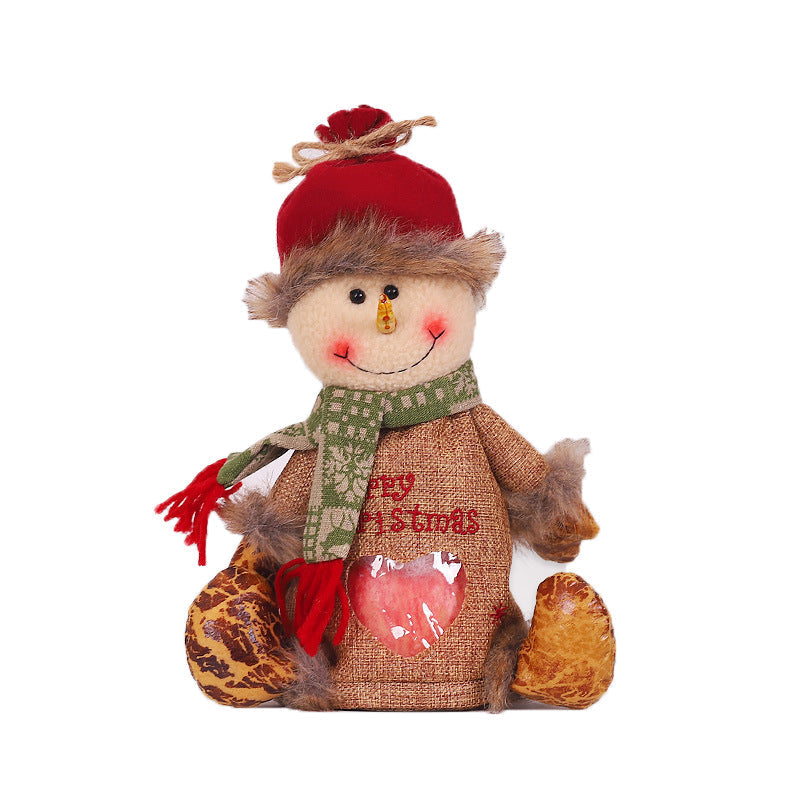 Christmas Gift Bag Santa Snowman Elk Designs | Linen Fabric Treat Pouch for Sweets | Reusable Festive Candy Holder 13
