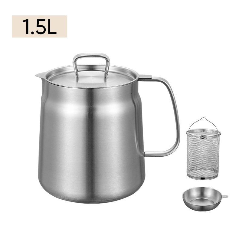 Oil Strainer Pot 304 Stainless Steel | Built-In Filter Net | Strain, Fry and Reuse Cooking Oil for Healthier Meals 12