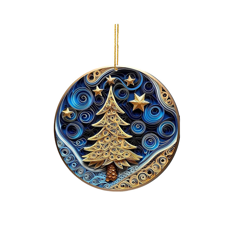 3D Christmas Ornament Acrylic | 3D Effect Pattern Design | Lightweight Festive Tree and Table Decoration for Holiday Décor 17