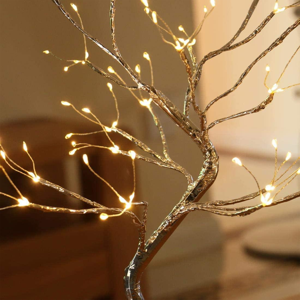 LED Fairy Light Tree Lamp | 108 Bendable Branch Lights, Flexible Design | Cordless Dual-Power Décor for Home and Garden 4