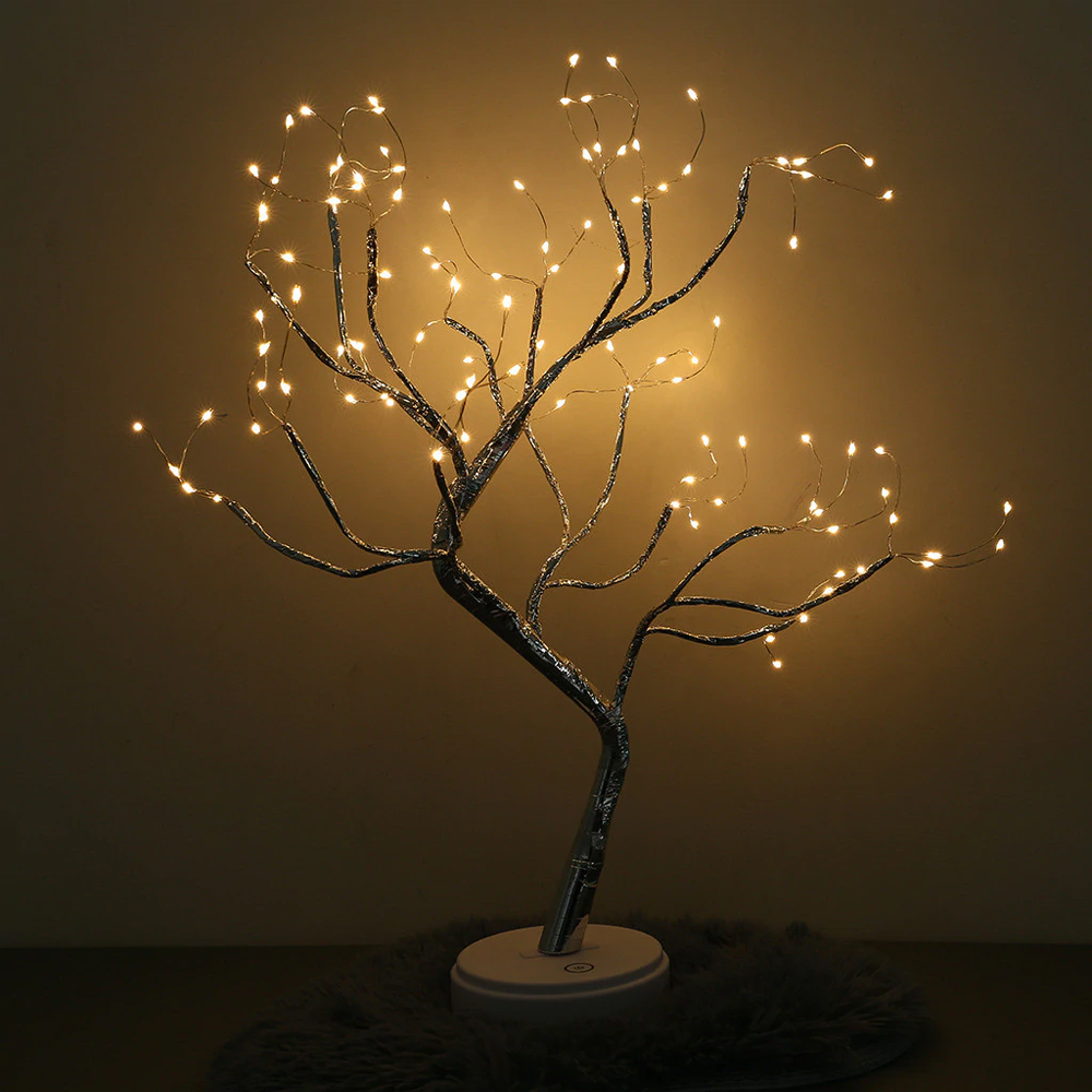 LED Fairy Light Tree Lamp | 108 Bendable Branch Lights, Flexible Design | Cordless Dual-Power Décor for Home and Garden 5