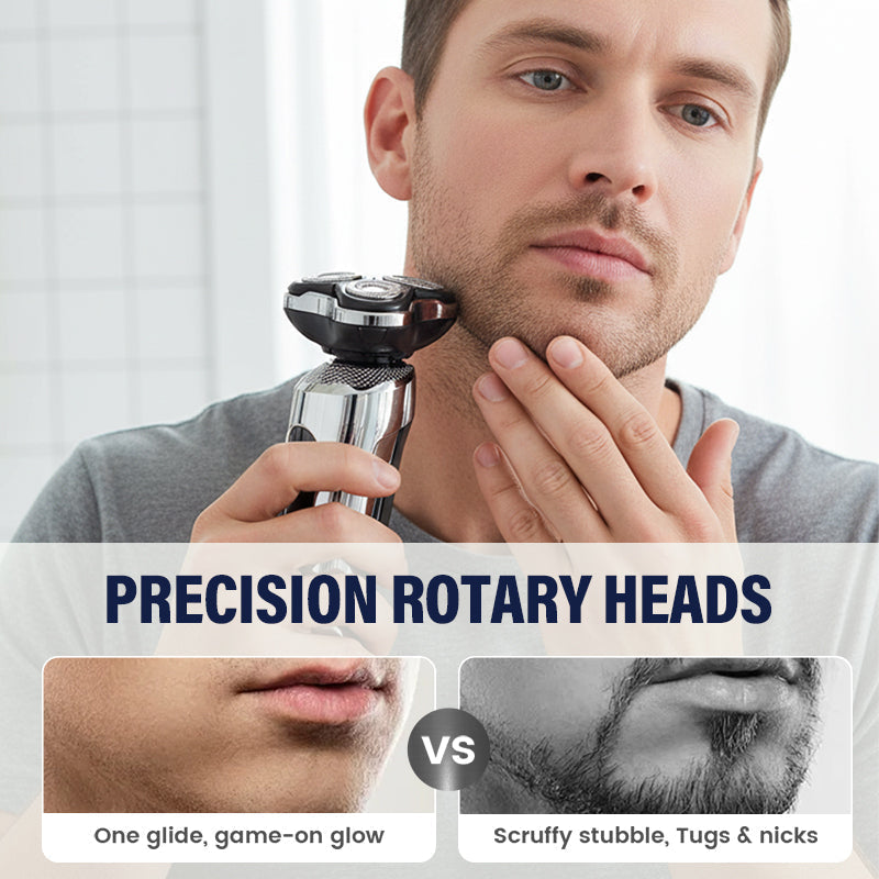 Men's 3-in-1 Electric Shaver | Floating Head, Detachable & Washable, Nose & Sideburn Trimmer | USB Rechargeable, 60 Min Runtime 4