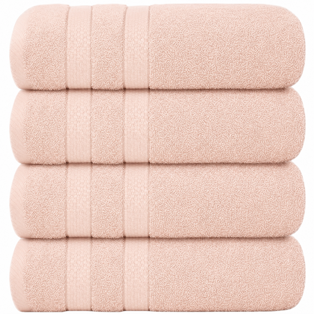 Jumbo Bath Towel Set, 4-Piece | Solid Colour, 12 Shade Options | Quick-Dry, Machine Washable, Coordinated Bathroom Set 44