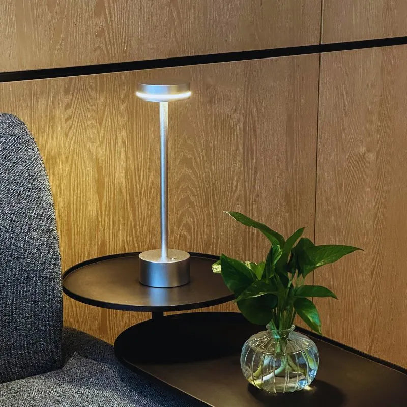 Rechargeable LED Table Lamp Aluminium 31 x 8 cm | 5 Colours, Touch Dimmable | 12-16 Hour Battery, USB Cordless 9