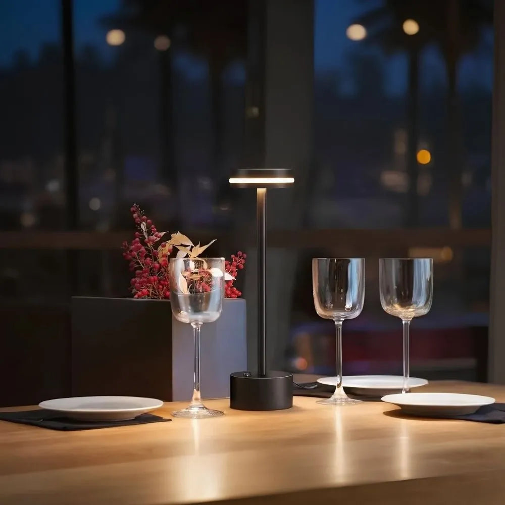 Rechargeable LED Table Lamp Aluminium 31 x 8 cm | 5 Colours, Touch Dimmable | 12-16 Hour Battery, USB Cordless 3