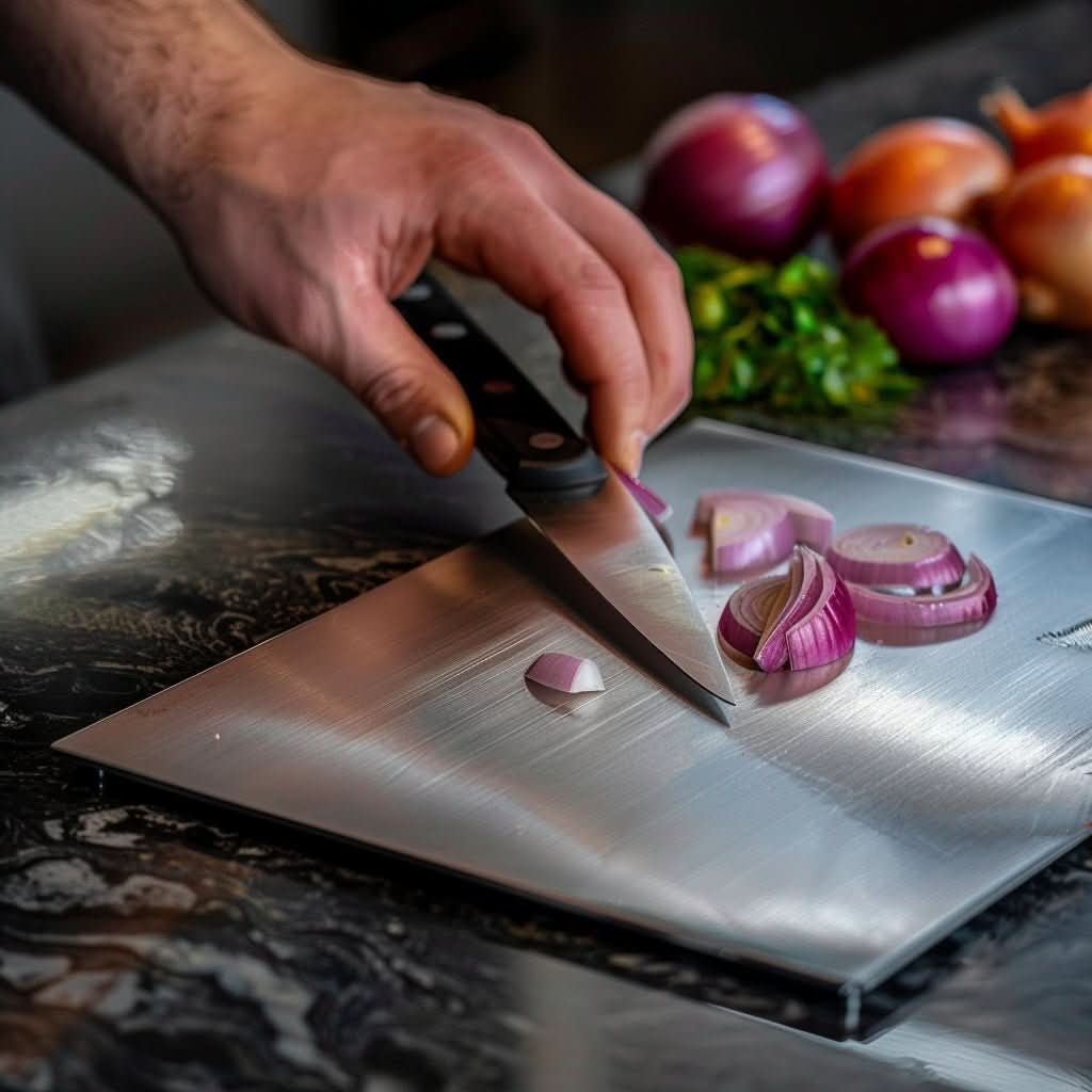Titanium Cutting Board Rustproof Non-Porous with Odourless Surface 9