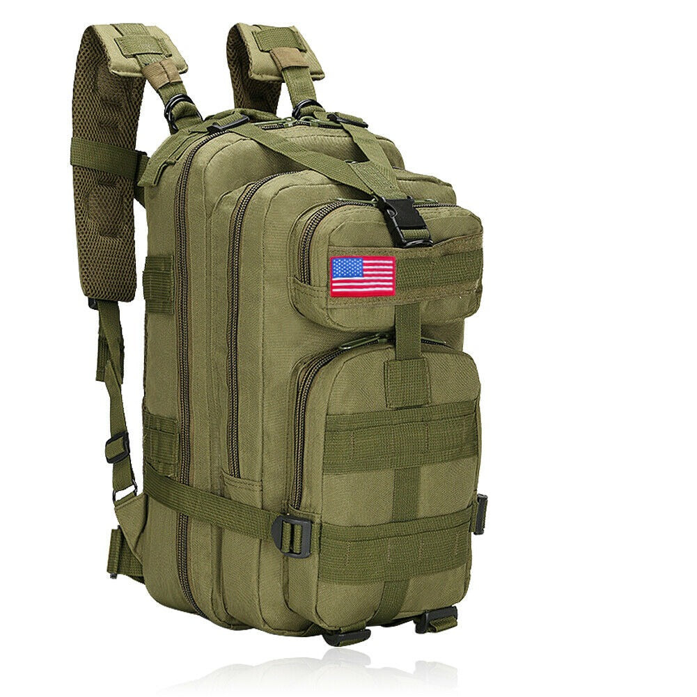 Tactical Rucksack Waterproof Fabric | 30 Litre Capacity, 45 x 23 x 25 cm | MOLLE Webbing, Compression Straps & Padded Back 9