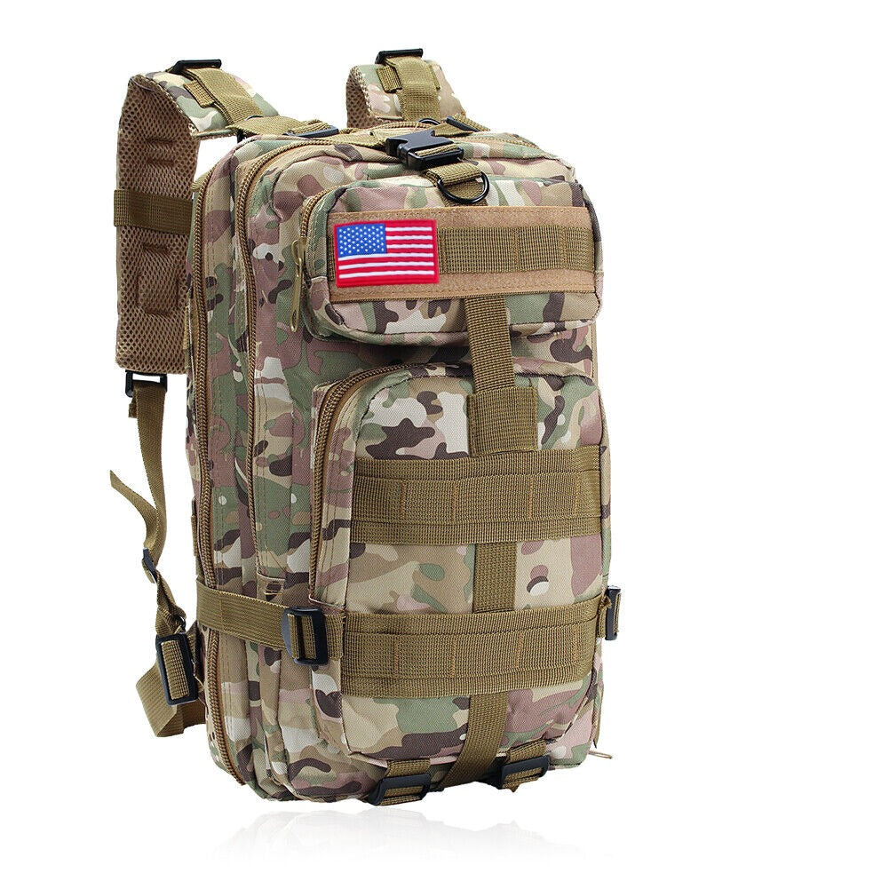 Tactical Rucksack Waterproof Fabric | 30 Litre Capacity, 45 x 23 x 25 cm | MOLLE Webbing, Compression Straps & Padded Back 10