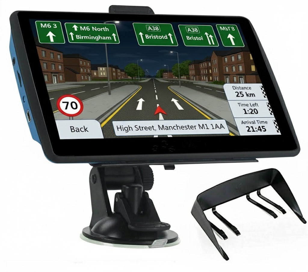 7" GPS Navigation System | Pre-Loaded UK & EU Maps, Speed Camera & Lane Alerts | Free Lifetime Map Updates for Cars & Trucks 9
