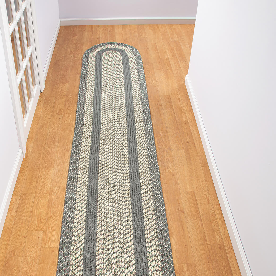 Braided Rug Polyester | Round, Oval & Runner Sizes 20"x30" to 5' x 7' | Reversible Two-Tone Country Design, 5 Colours 36
